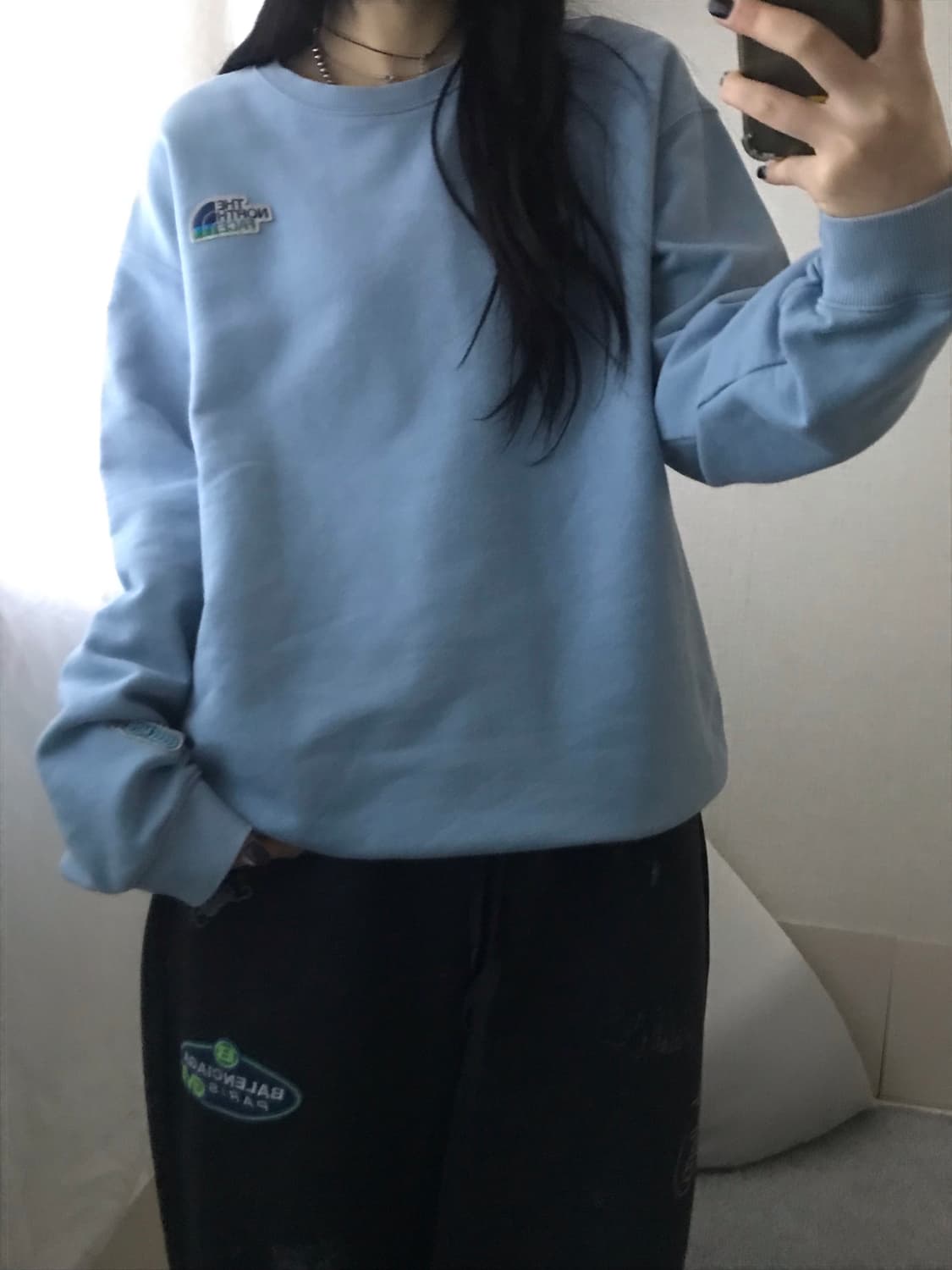 노페 연하늘 맨투맨 상품이미지4