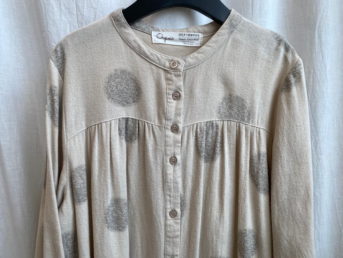 베이지 면 롱블라우스(M-L) 상품이미지4