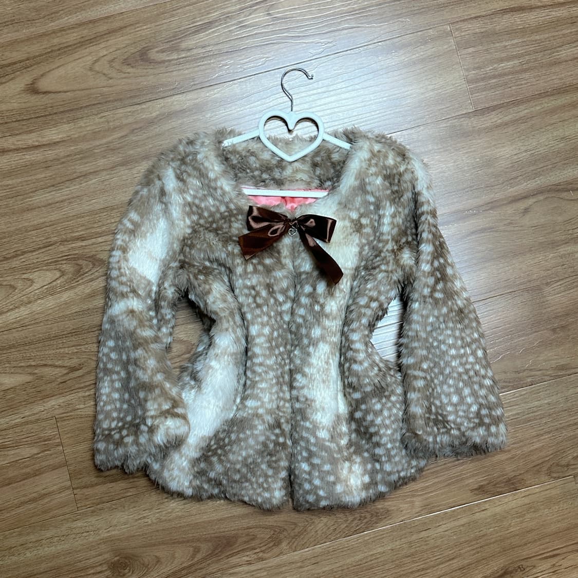 빈티지 밤비 코트 자켓 히메갸루 로걀 라떼 헤이세이 히메카지 리본 상품이미지1