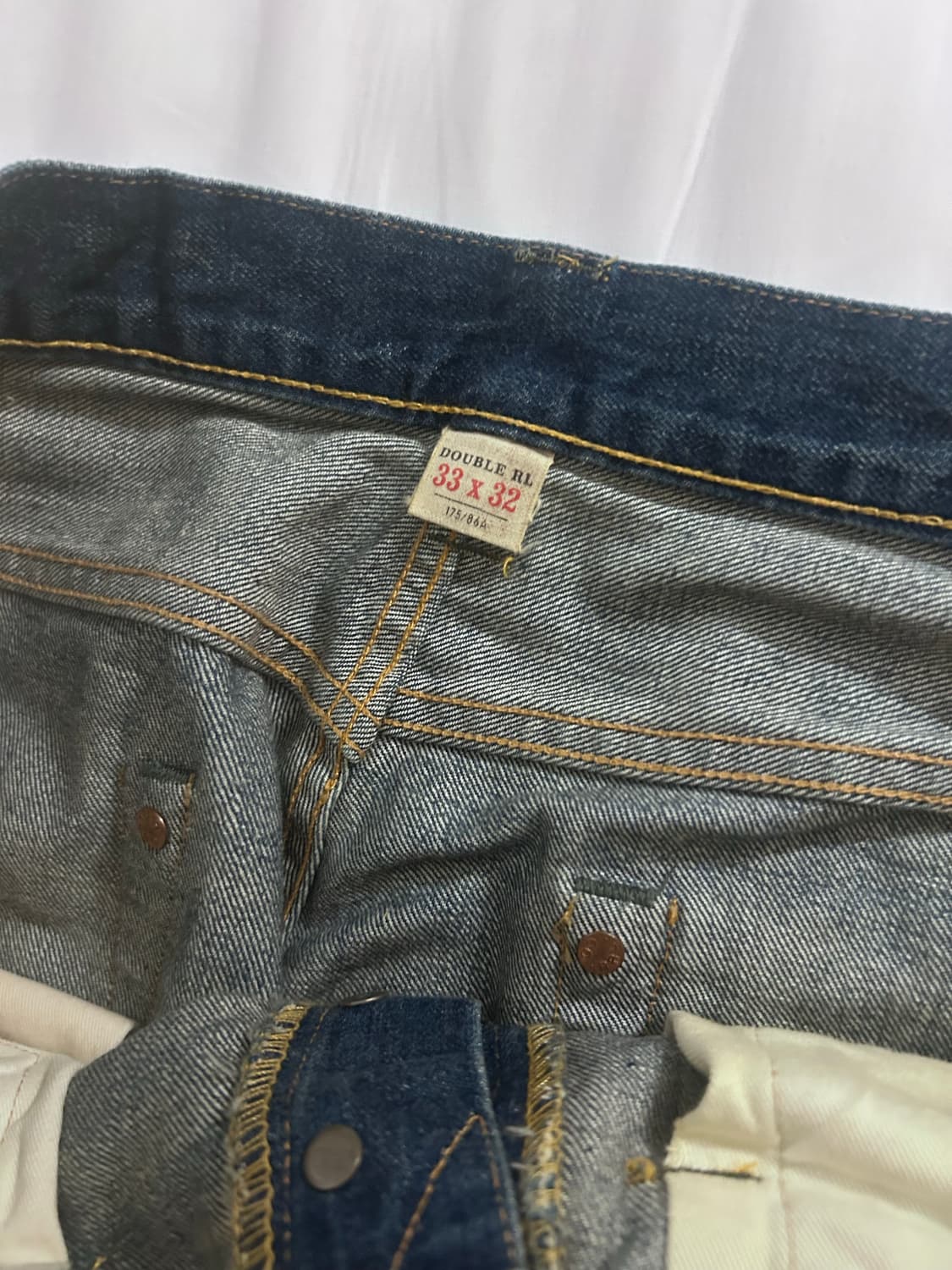 RRL 그랜드폴스 워싱 빈티지 파이브 포켓 데님 33x32 상품이미지4