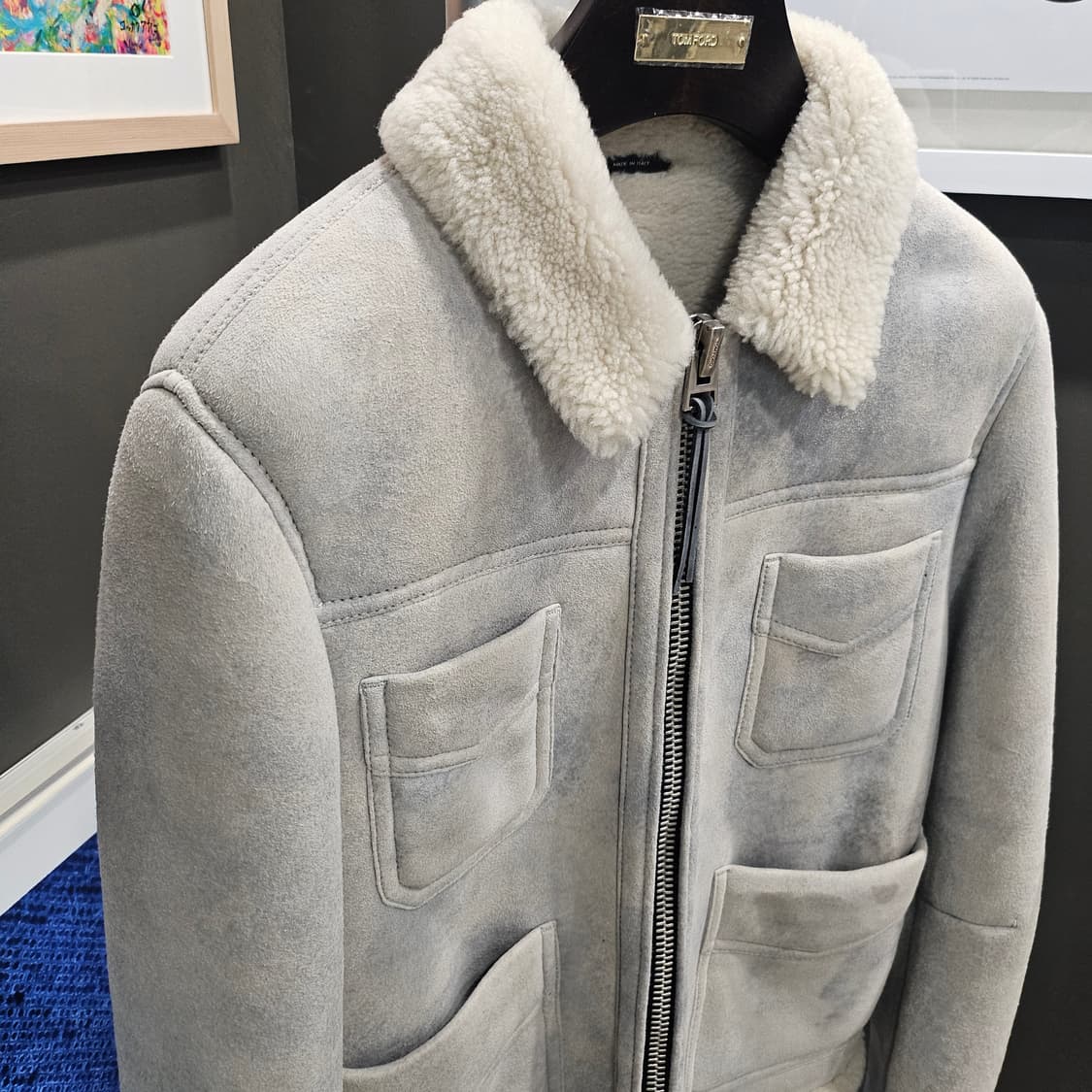 톰포드 캐시미어 스웨이드 4포켓 풀시어링 무스탕 자켓 상품이미지3