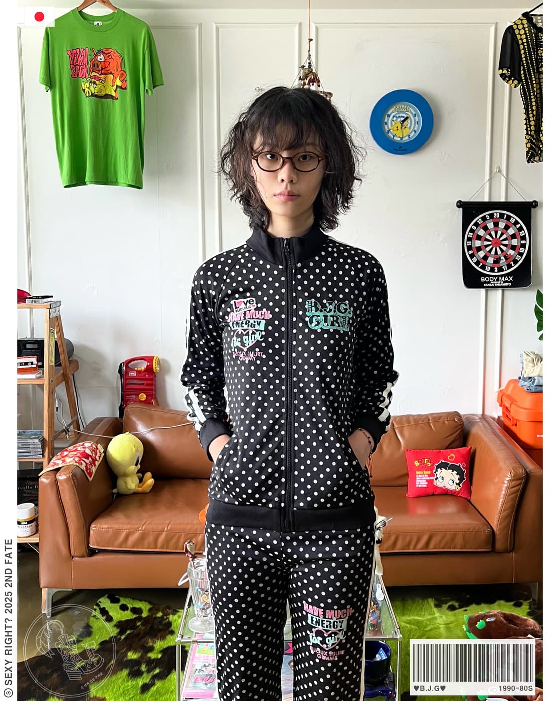 1990s ♥B.J.G♥ Japan Dot Track Top 상품이미지1