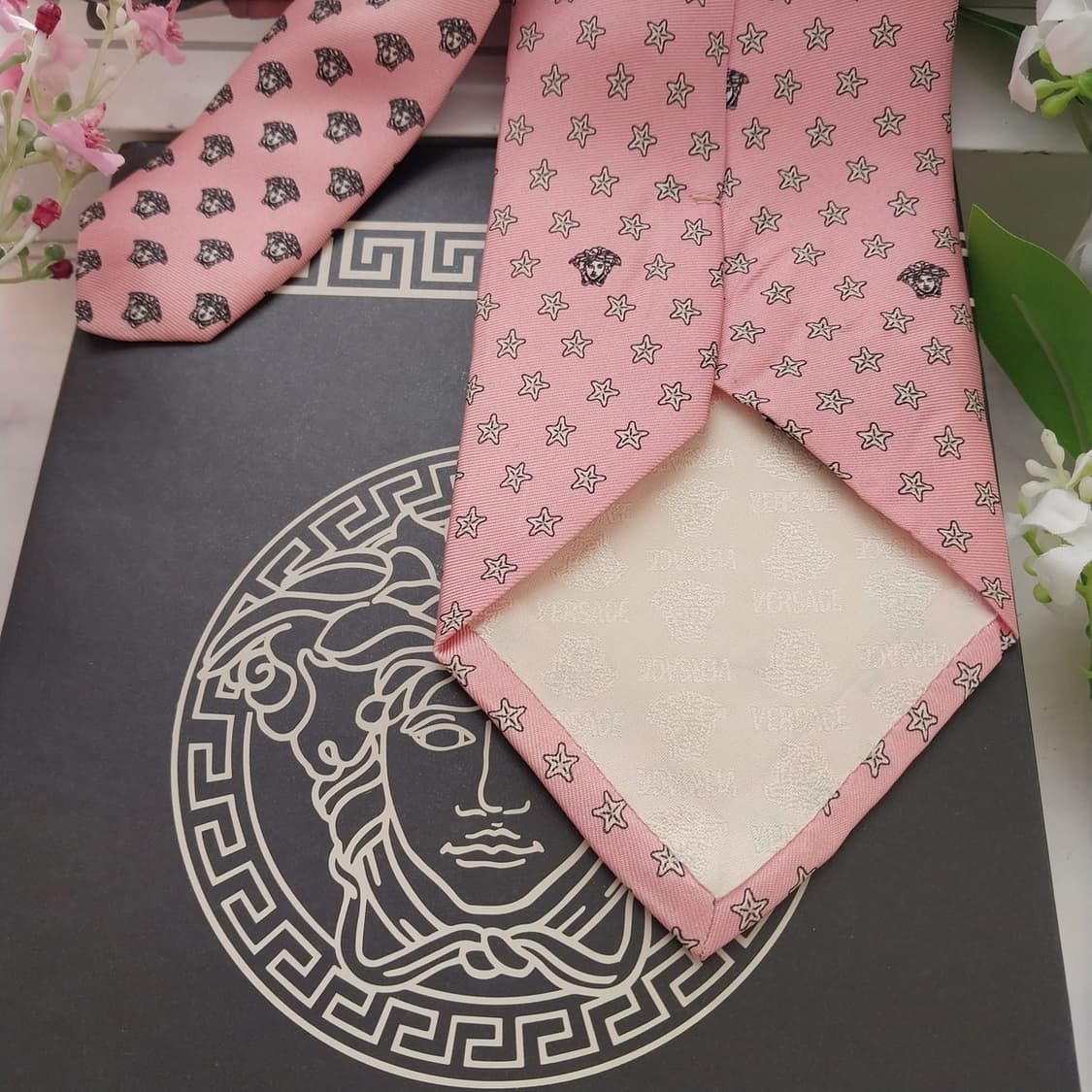 베르사체 실크 메두사 스타 패턴 넥타이 9.6cm A+~A등급 K1554 상품이미지6