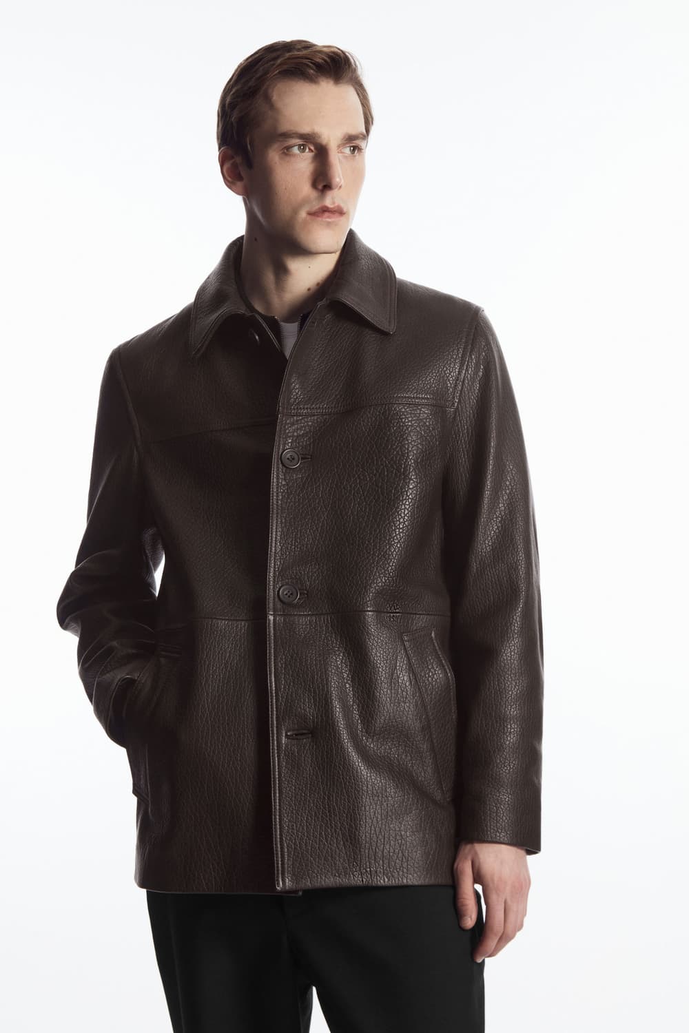 [코스] 칼라 그레인 레더 자켓 상품이미지7