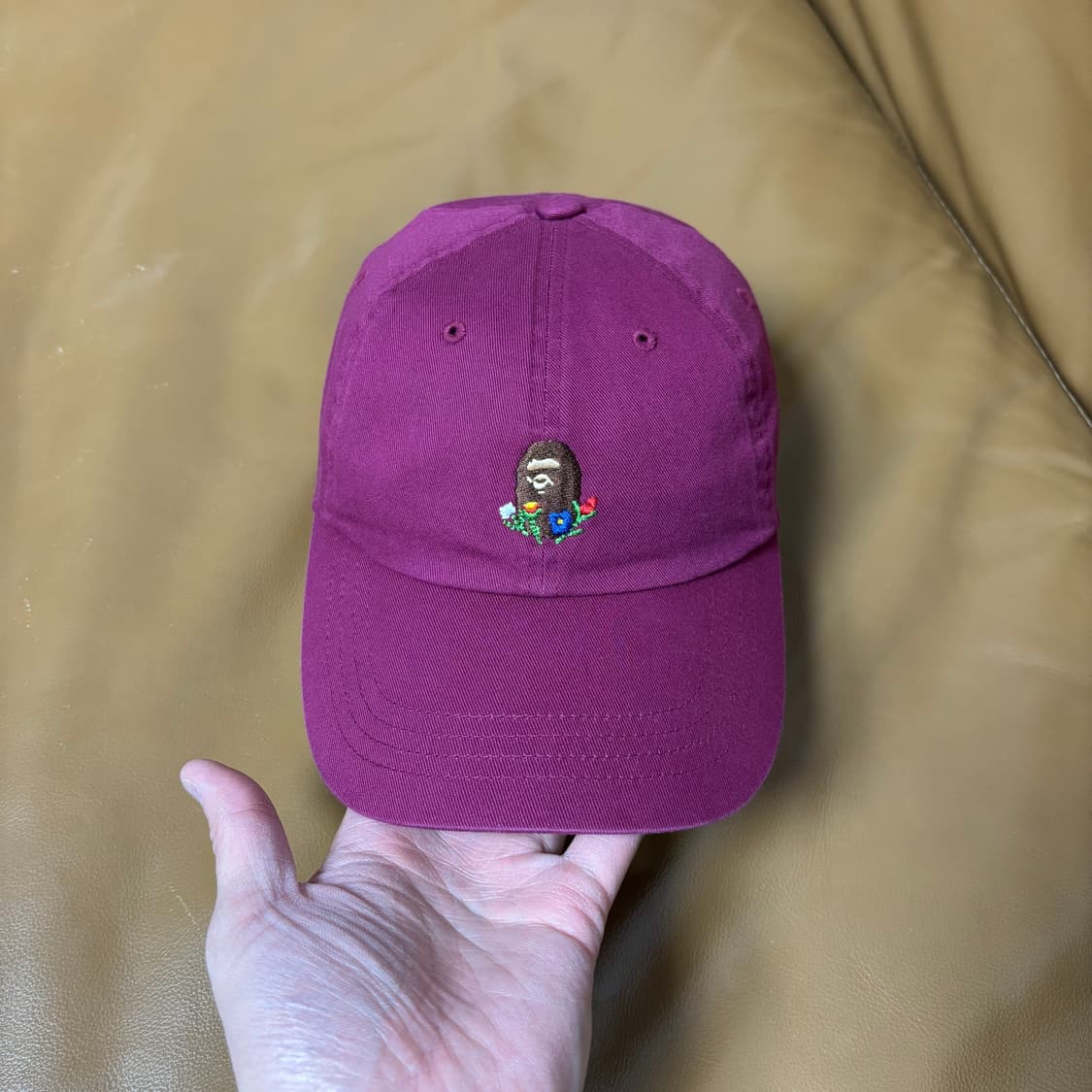 베이프 6패널 볼캡 모자 엠브로이드 플라워 에이프 헤드 상품이미지2