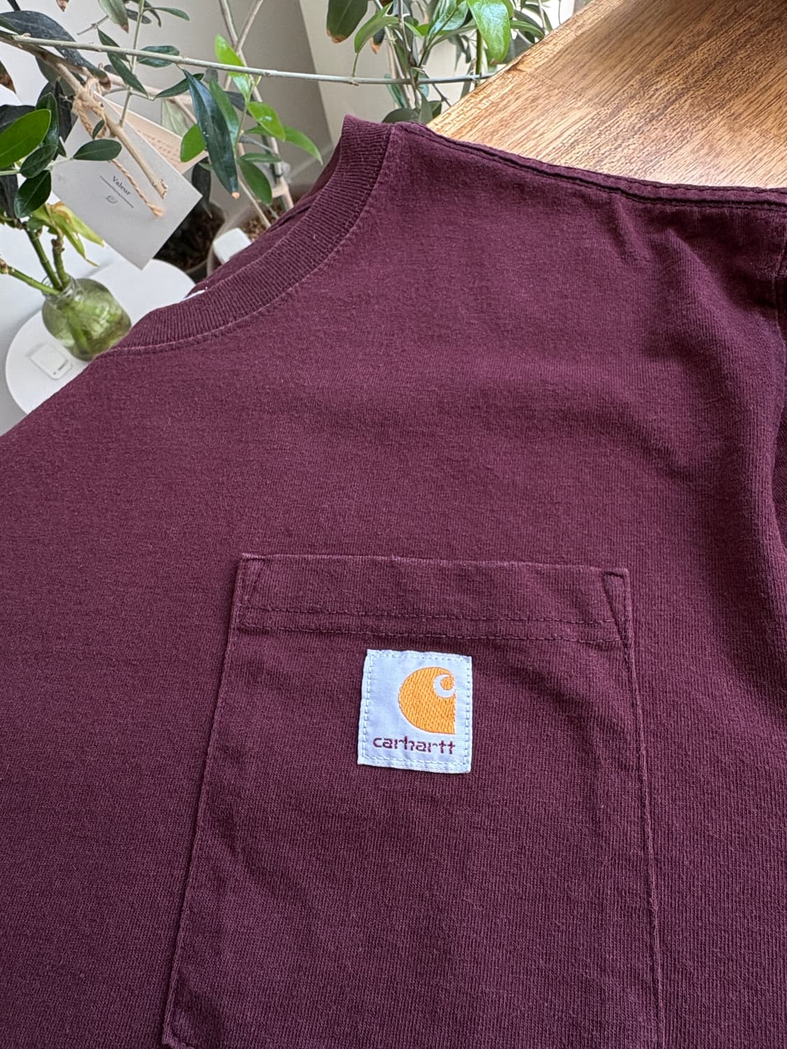 칼하트 K87 버건디 포켓 반팔티 상품이미지5