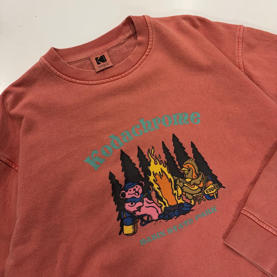 [L] 코닥 코닥크롬 맨투맨 티셔츠 오렌지 B500 상품이미지3