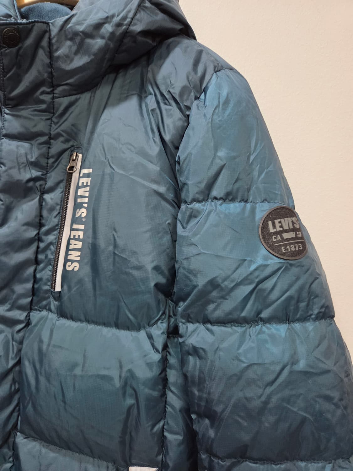 리바이스 후드 숏패딩 그린 덕다운 여성55 쥬니어160 상품이미지2