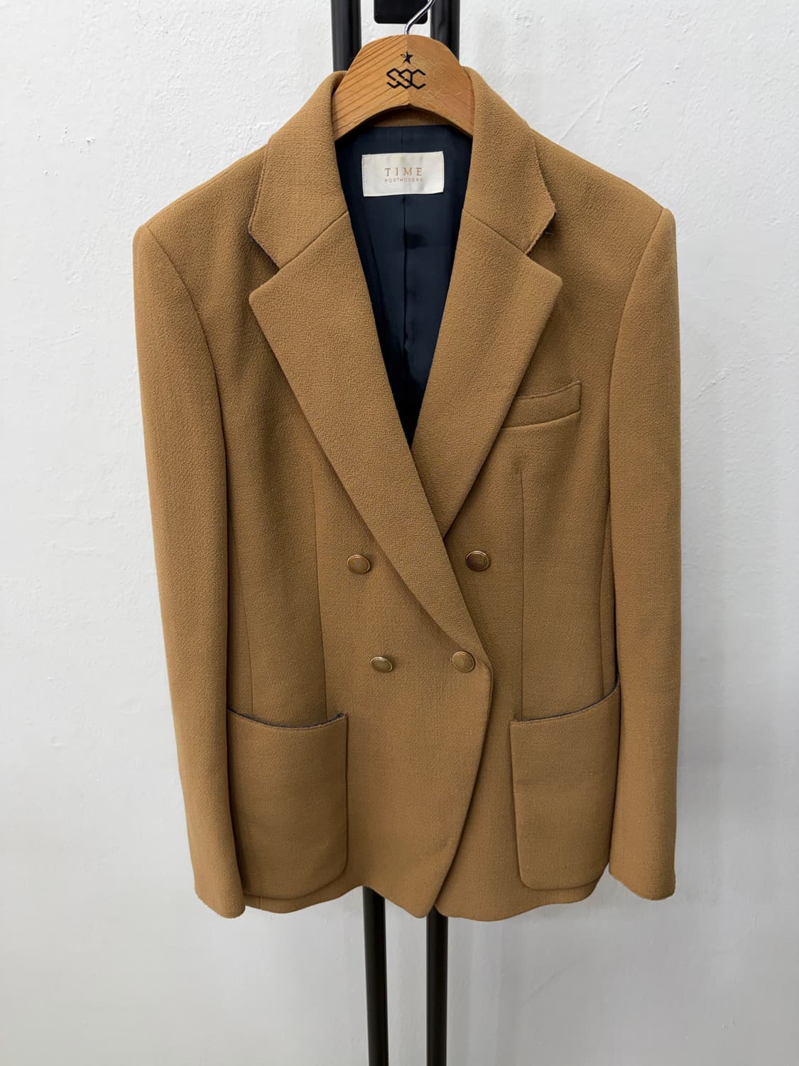 정품) TIME 타임 한섬 여성 더블 브레스트 캐멜 자켓 55-66 상품이미지1