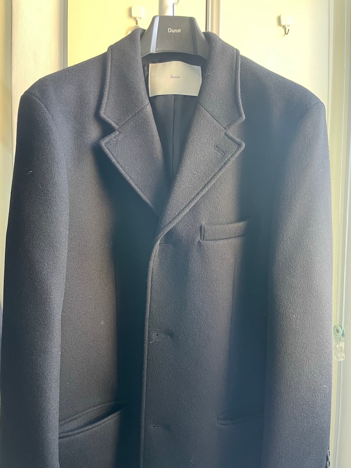 (택보유, 1회착용)던스트 유니섹스2WAY3BUTTON캐시미어 코트L 상품이미지4