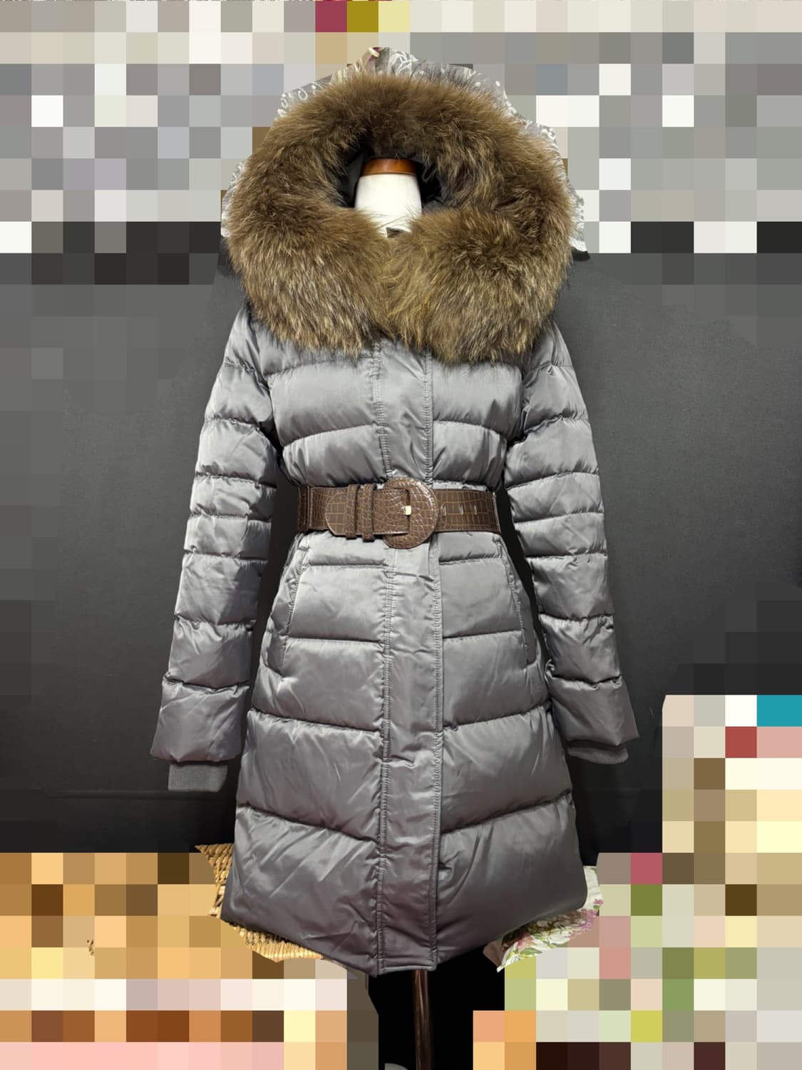 케빈클라인ㅡ 오리털 패딩 55 천연 라쿤퍼/왕라쿤/빅라쿤/새거수준 상품이미지1