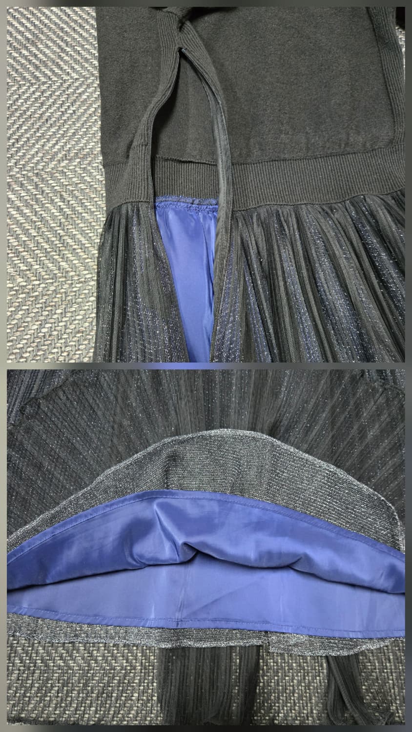 잇미샤 니트 블록 원피스 세일러 플리츠 원피스 상품이미지4