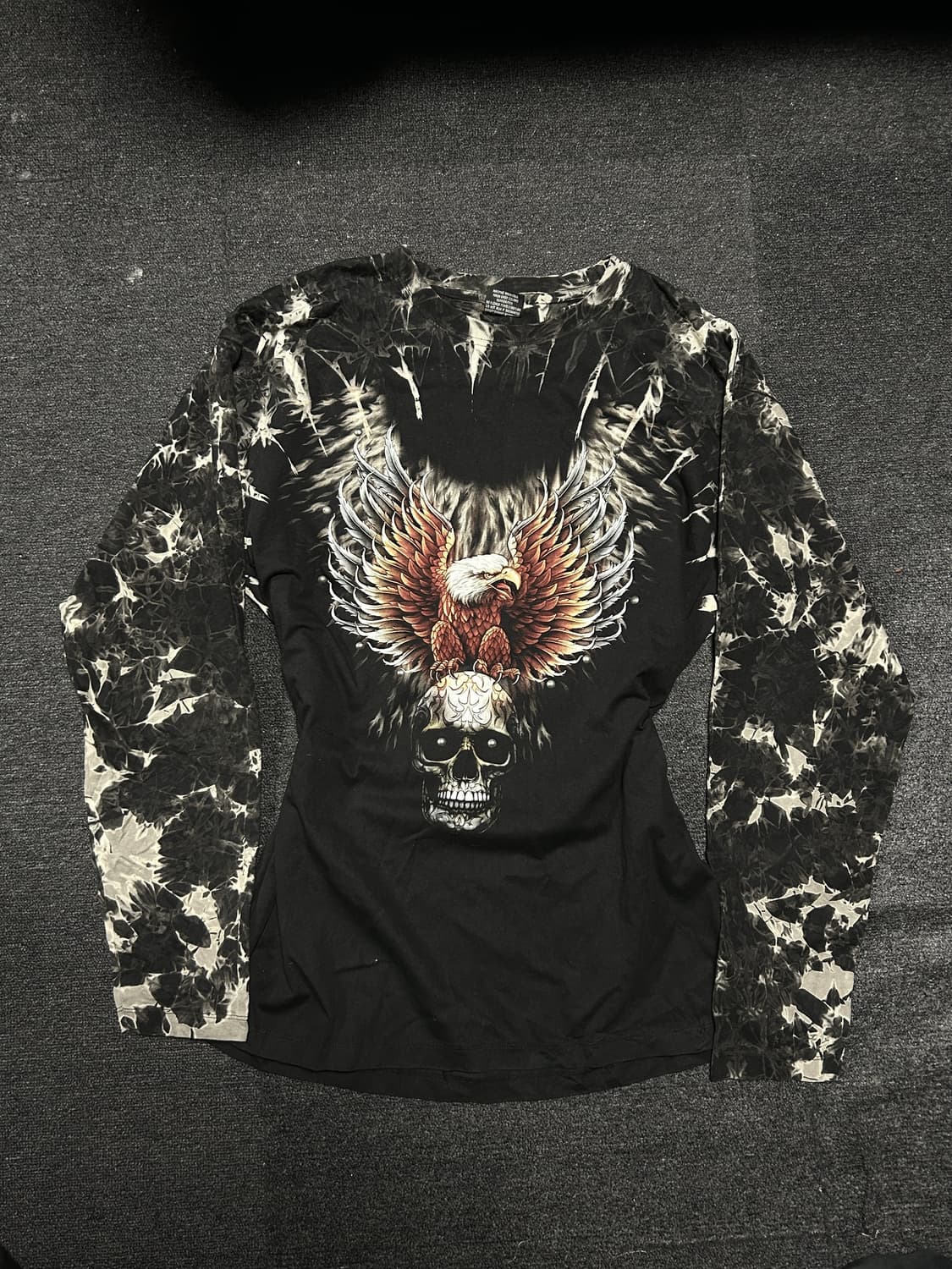 Vintage Goth-Punk Skull pearl Longsleeve 상품이미지1