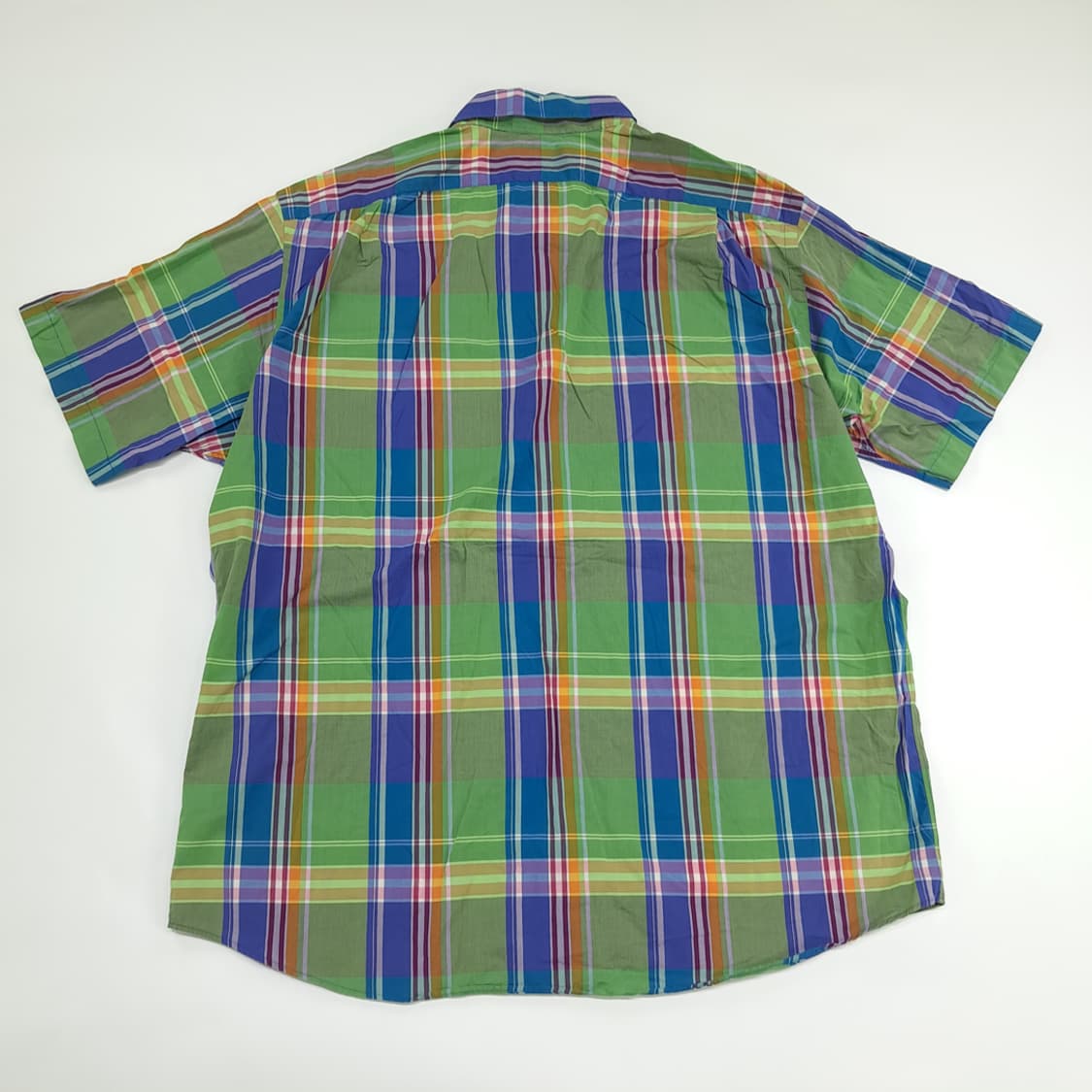 Co468 XL 폴로 랄프로렌 블루그린 매드라스 반팔 셔츠 남방 상품이미지7
