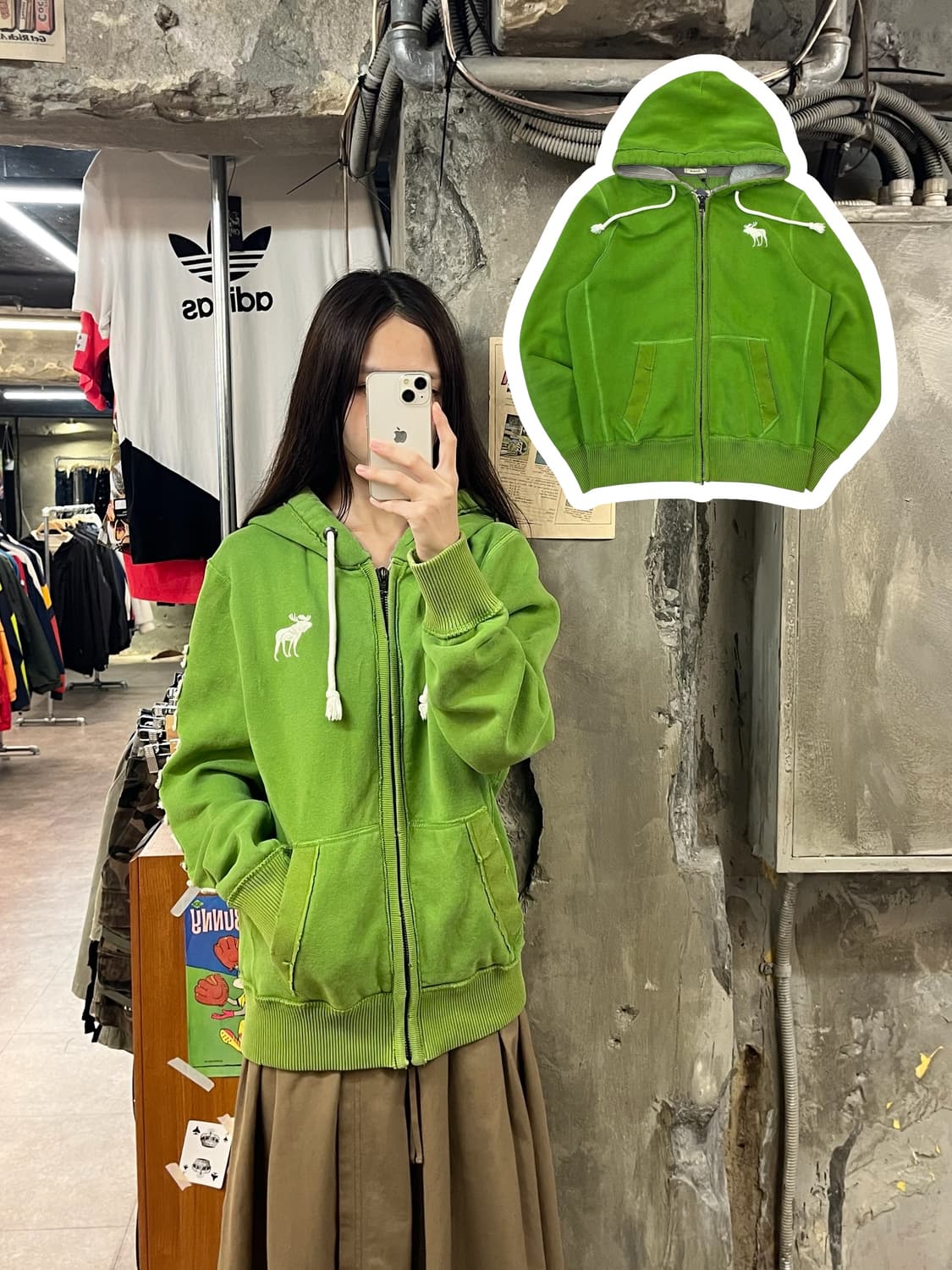아베크롬비 후드집업 그린 S #csz1369 상품이미지1