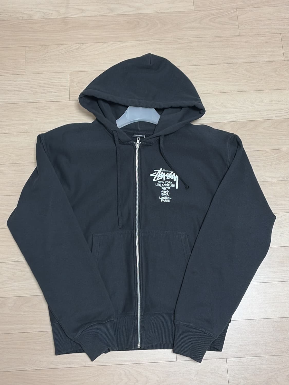 스투시 월드투어 후드 집업 블랙 2023 M사이즈 상품이미지1