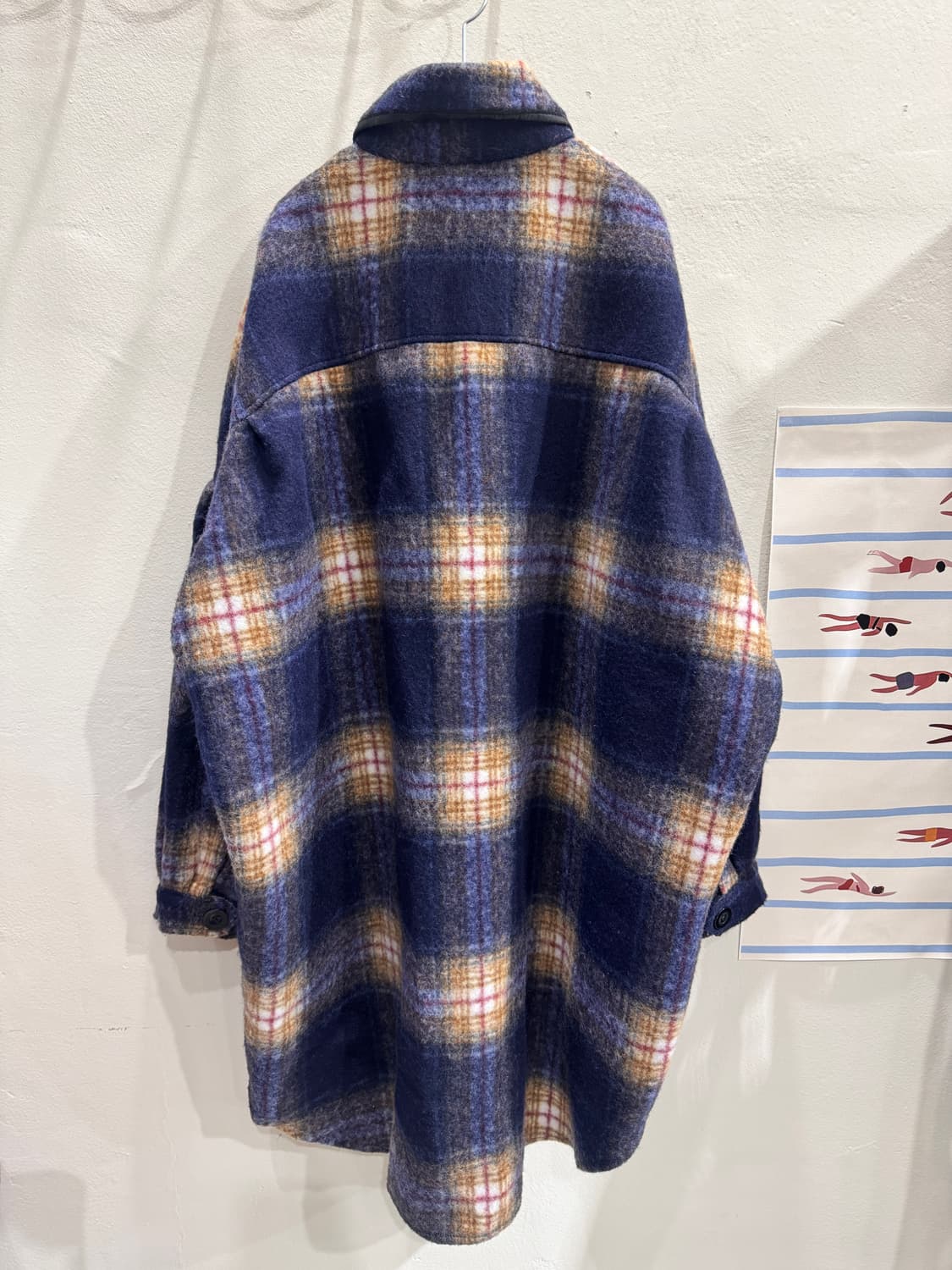 vintage 모헤어 오버핏 롱 체크코트 상품이미지7