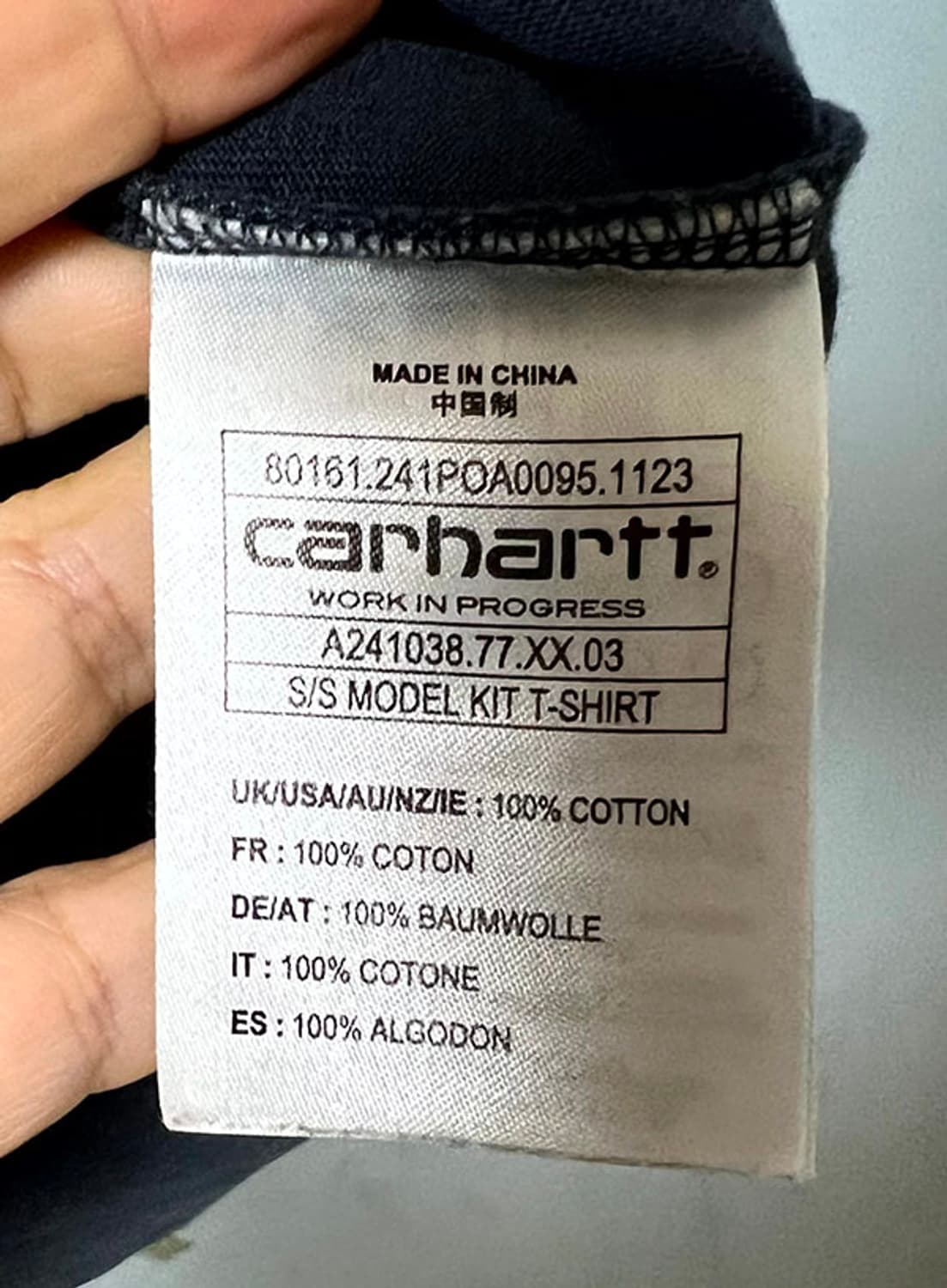 칼하트 윕 모델 킷 남자 반팔티셔츠 캐주얼 라운드넥 네이비 XL 105  상품이미지6