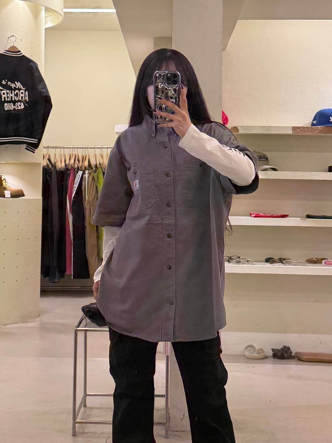 칼하트 작업용 버튼다운 반팔 셔츠 U1406 상품이미지1