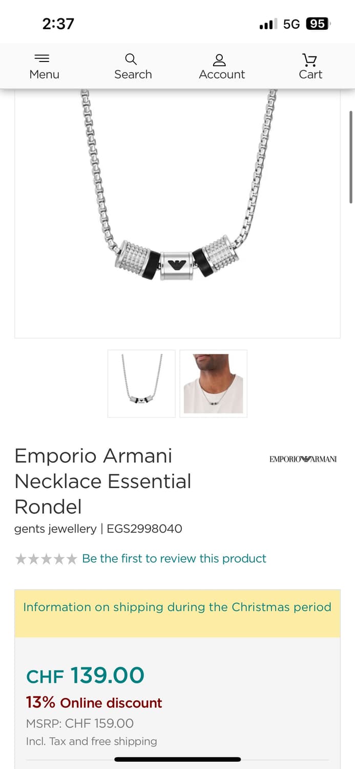 [OS] 엠포리오 아르마니 에센셜 목걸이 상품이미지3