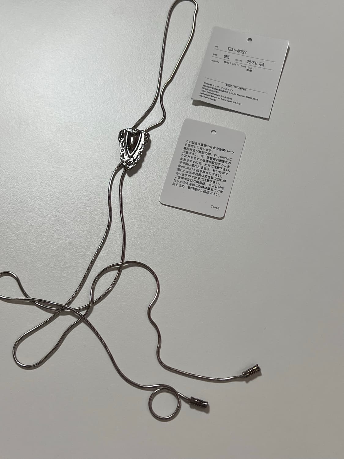 Toga 볼로 타이 실버 목걸이 상품이미지4