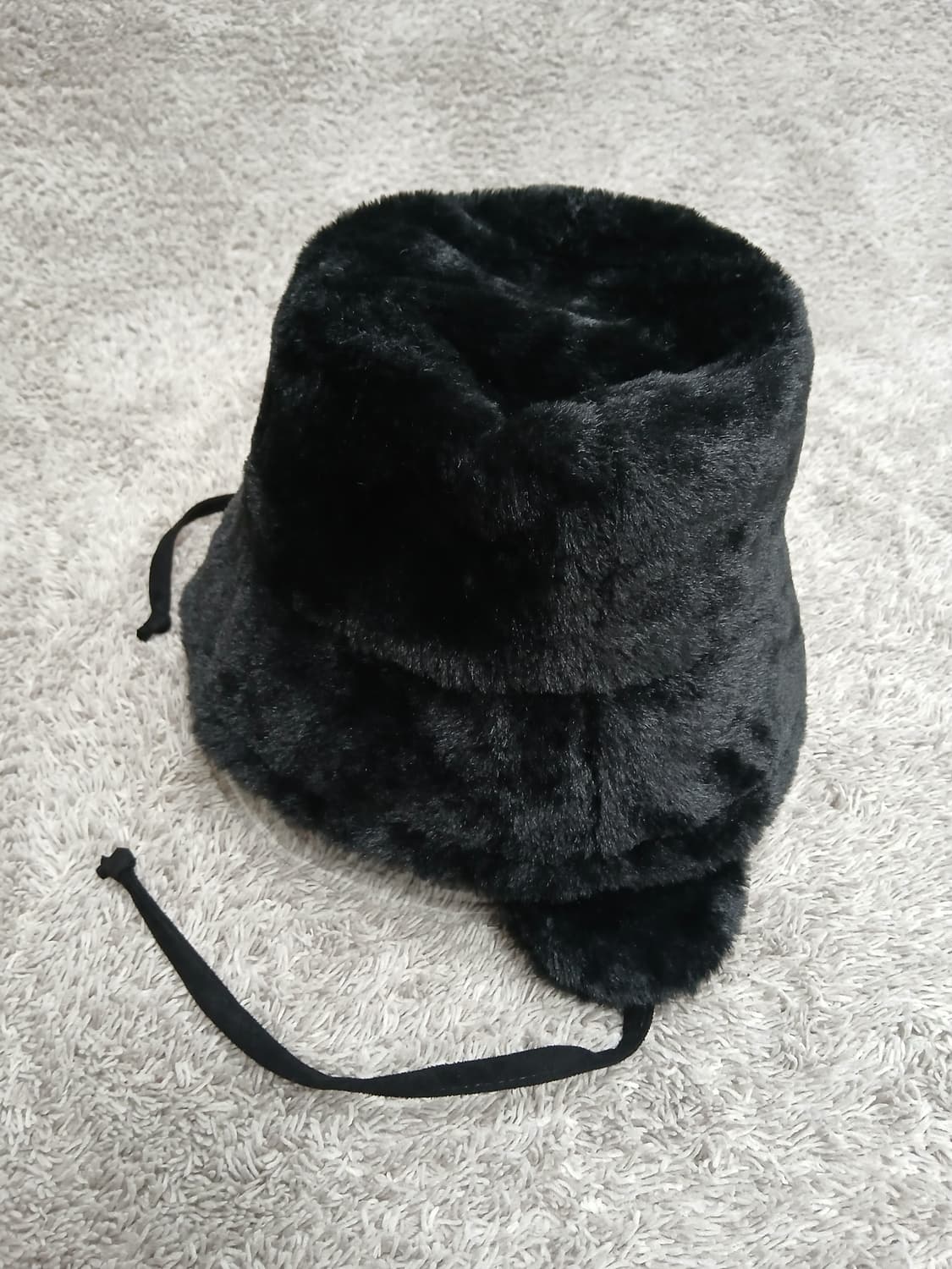 풀란미아 Fur 귀돌이털모자 블랙 버킷햇 새제품 상품이미지2