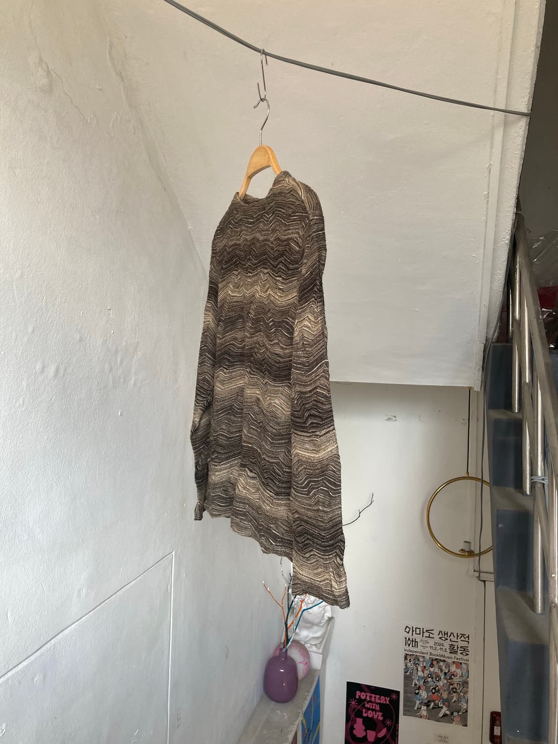 Y2K 웨스턴 케이블 니트 블라우스 상품이미지4