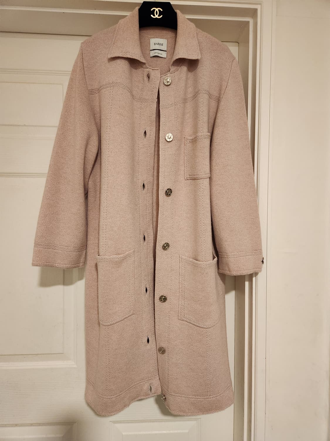 (정품)샤넬 배리 BARRIE  소프트뮤트 핑크  캐시미어 롱자켓 상품이미지1