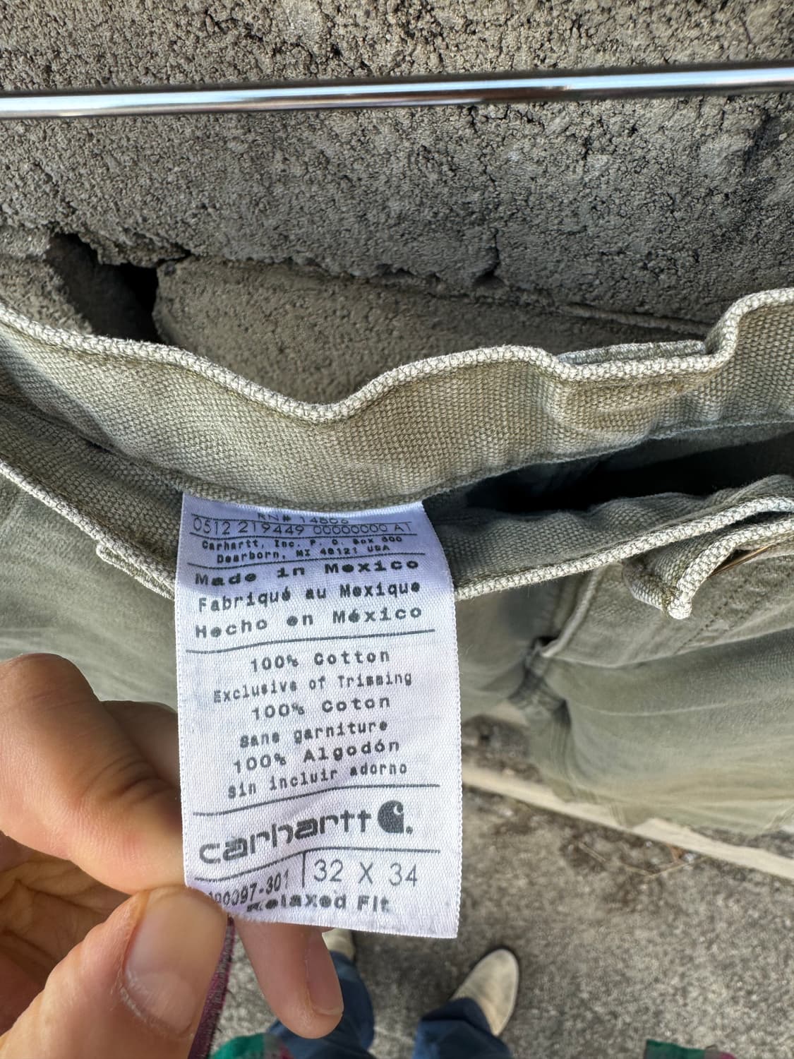 칼하트 빈티지 싱글니 워크 팬츠 32 아미그린 모스그린 상품이미지6