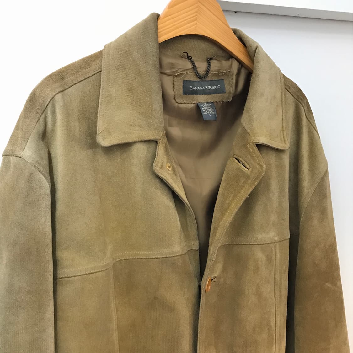 바나나리퍼블릭 베이지 스웨이드 레더 카코트 남성 115 빅사이즈 상품이미지4