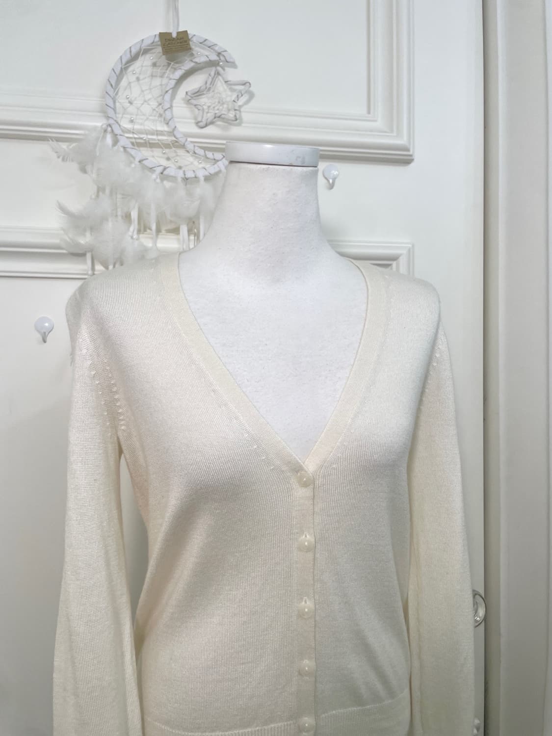ivory v-neck basic spring cardigan 상품이미지5