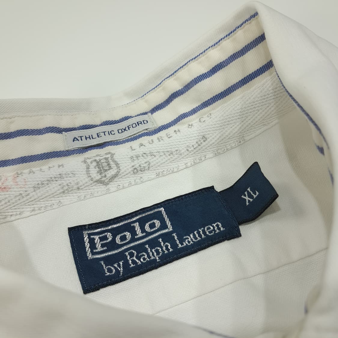CL461 XL 폴로 90s 코튼 모노그램 화이트 옥스포드 셔츠 남방 상품이미지3