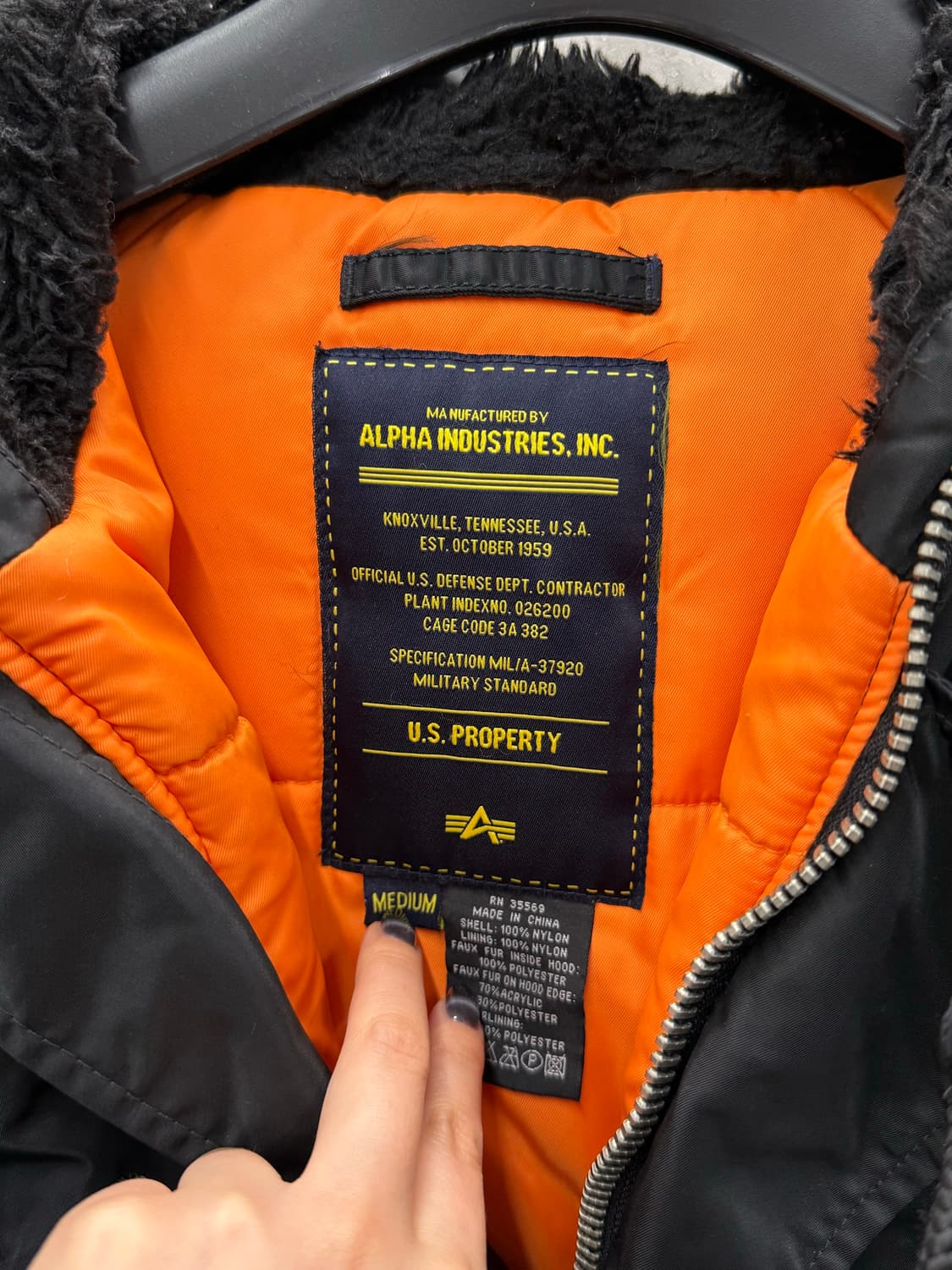 알파인더스트리 N3B 패딩 블랙 M 상품이미지3