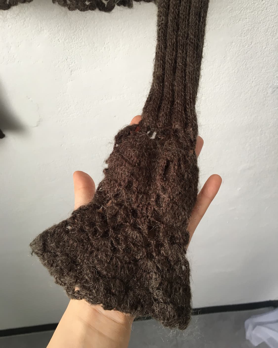 Punching point woolen knit open cardigan 상품이미지3