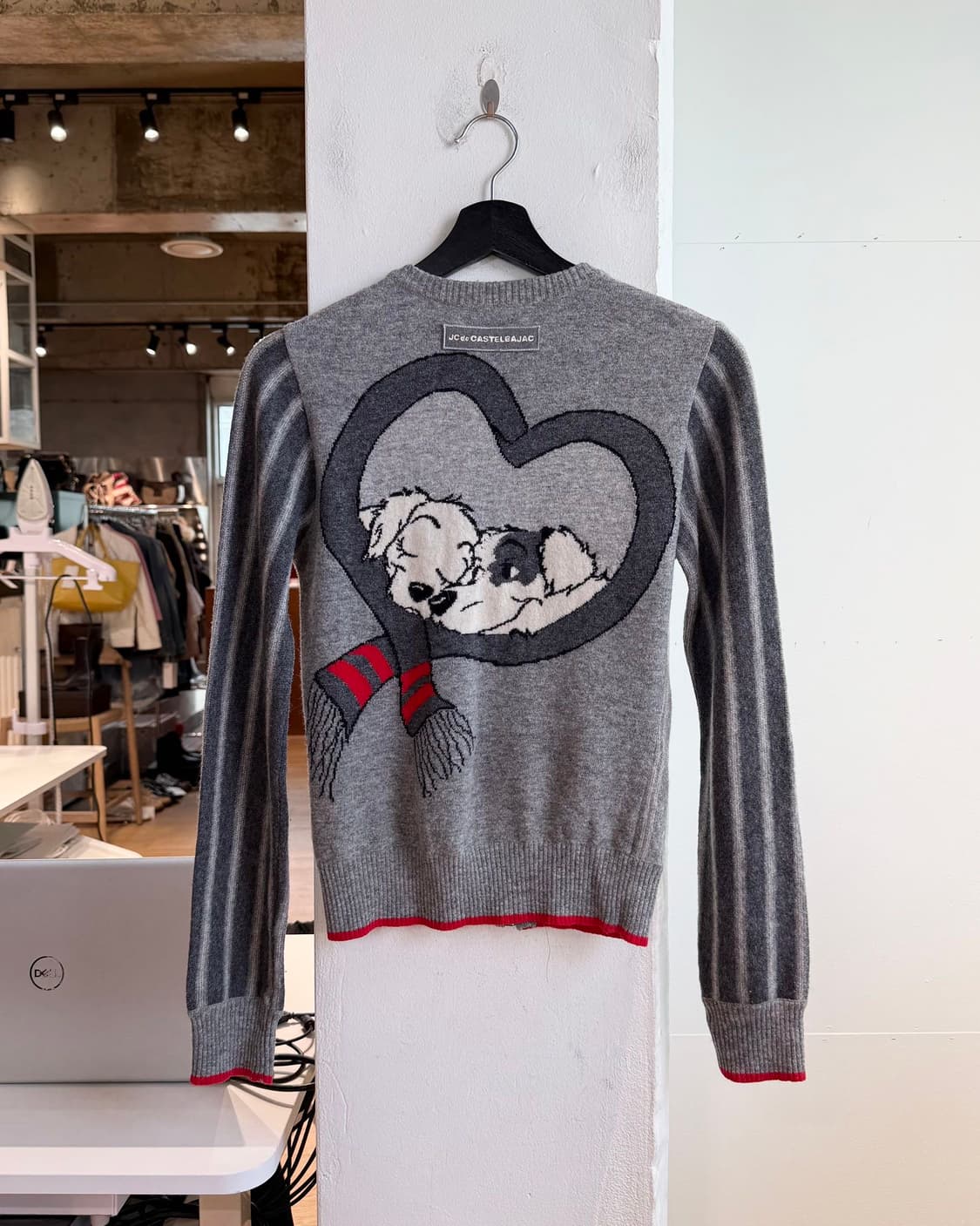 장 샤를르 드 카스텔바작 그레이 니트 집업 가디건 상품이미지6