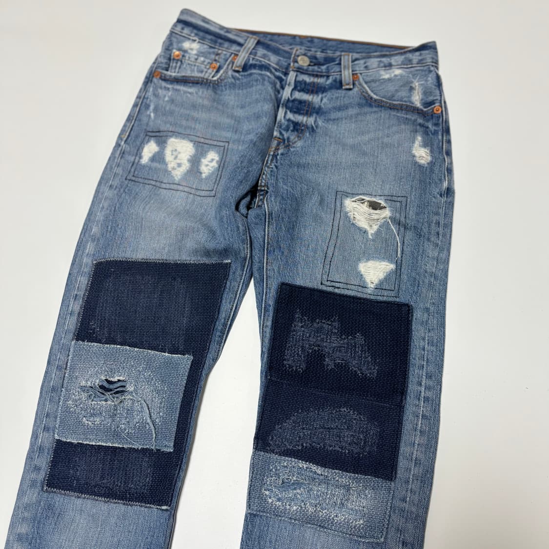 리바이스(Levi's) 501 커스텀 패치워크 디스트로이드 데님 상품이미지2