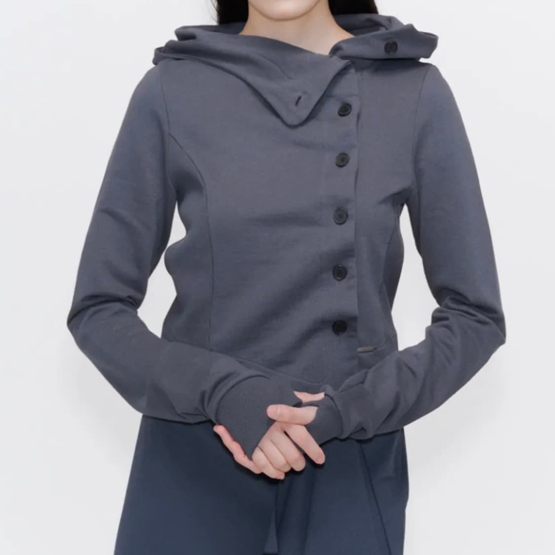 미세키서울  카울넥후디 챠콜Cowl neck hoodie CHARCOAl 상품이미지1
