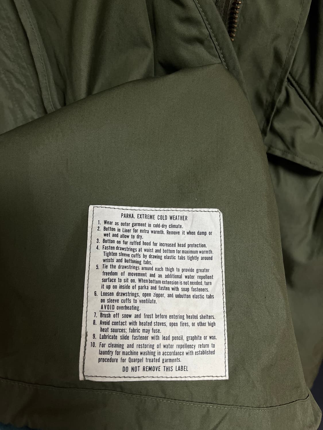 M65 피쉬테일 파카 오리지널 개파카 S 데드스탁 풀세트 상품이미지3