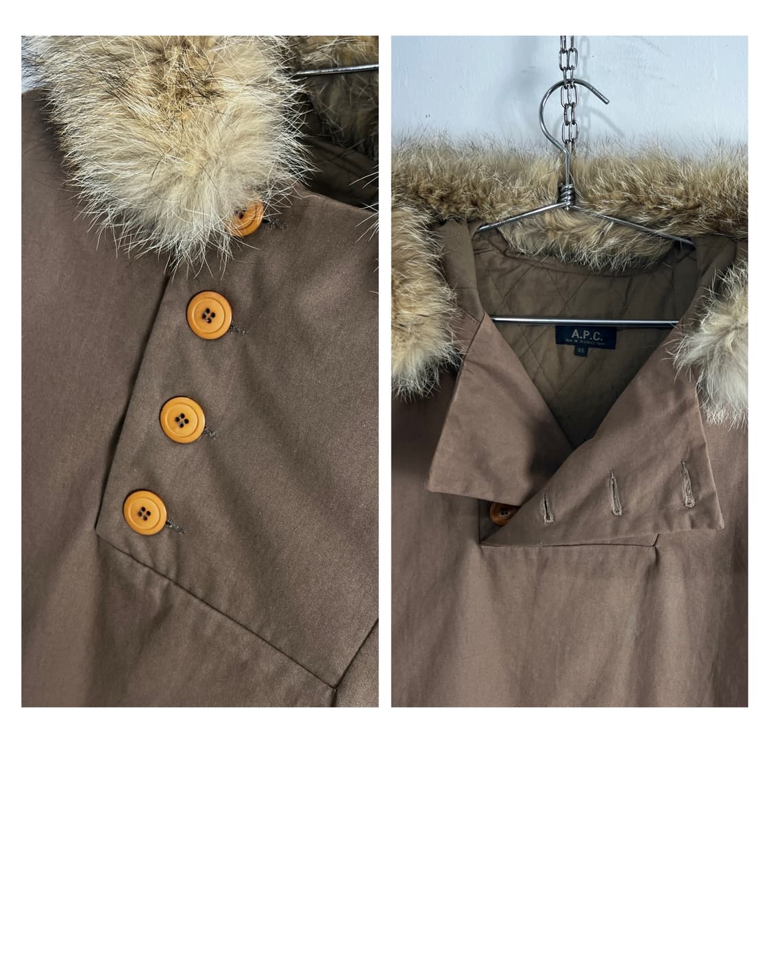 00's A.P.C 아페쎄 밀리터리 퍼 빅 후드 풀오버 점퍼 상품이미지5