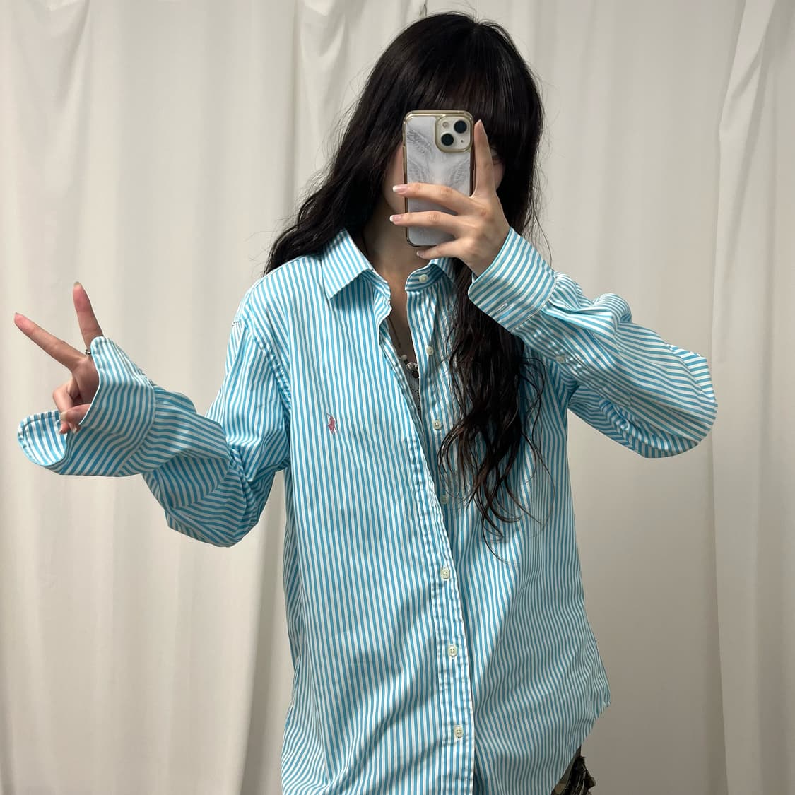 Polo sky blue stripe shirt 상품이미지2