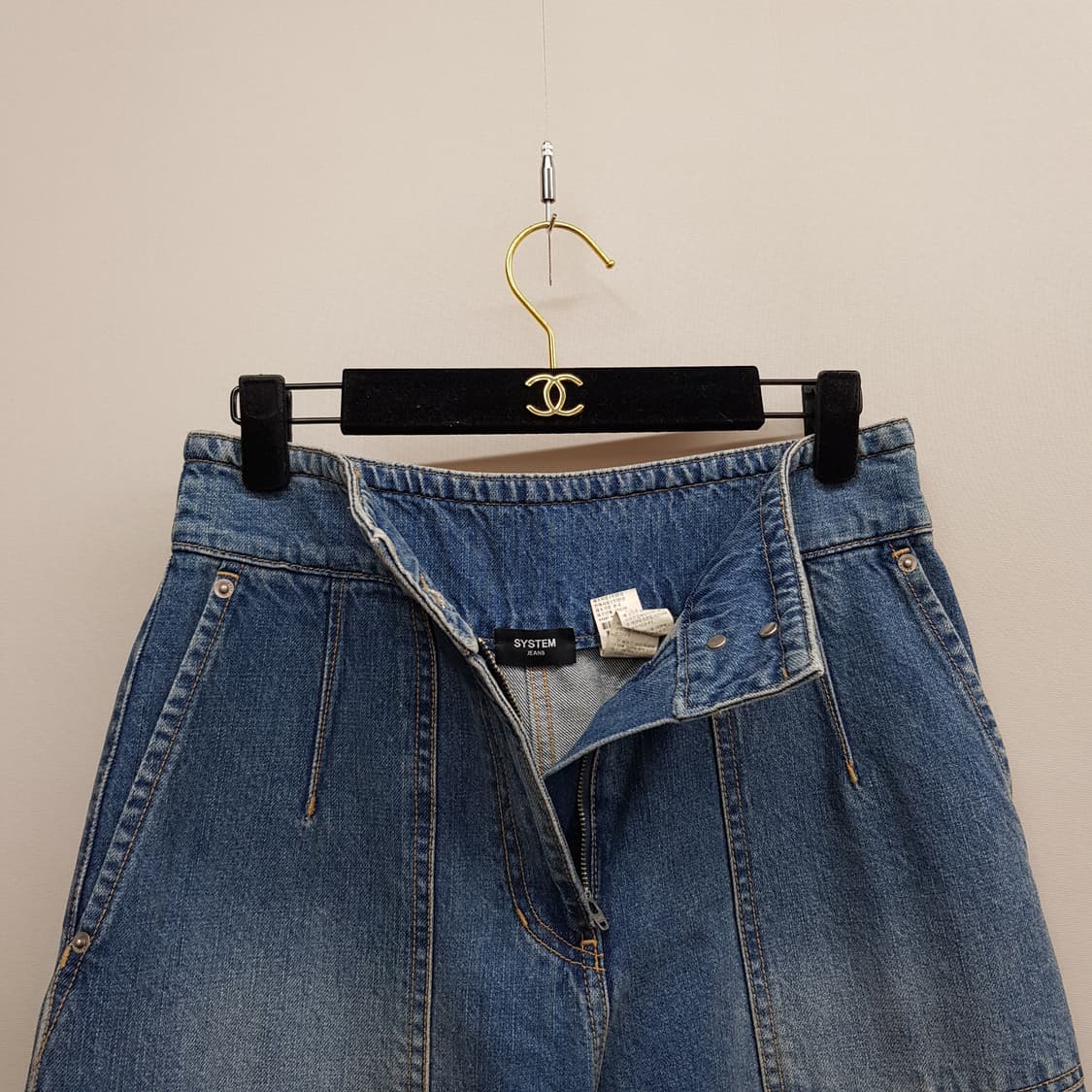 한섬 시스템 2024 하이웨스트 포켓 와이드 데님 팬츠 64-94사이즈 상품이미지2
