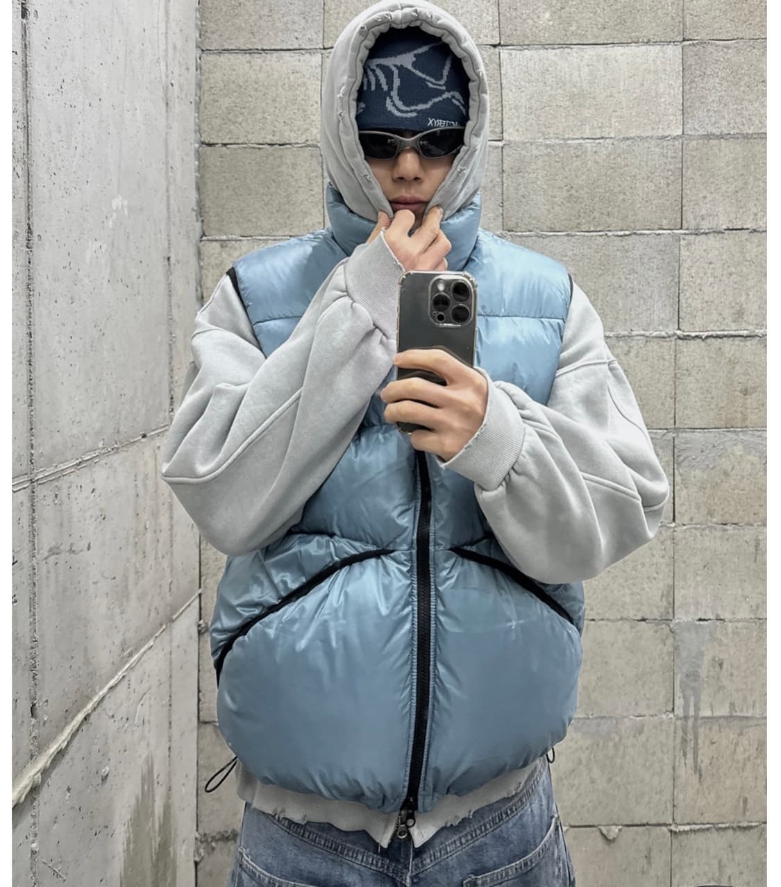 블루 패딩 베스트  (free 사이즈) 상품이미지1