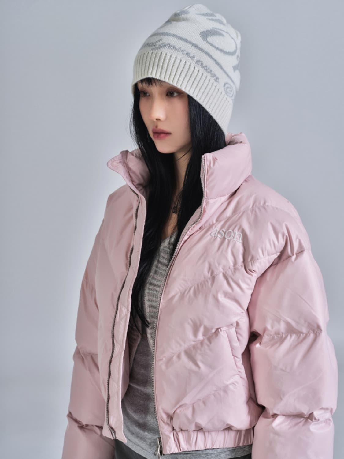 애즈온 BETTY PUFFER JACKET PINK ason 상품이미지2