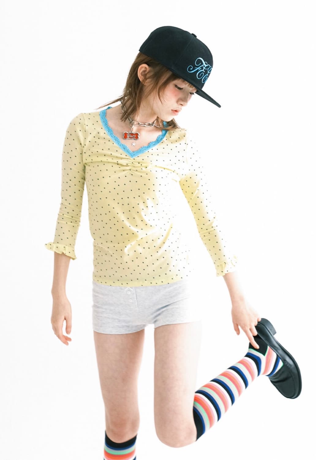 샵페어리 미니 하트 레이스탑 레몬 상품이미지1