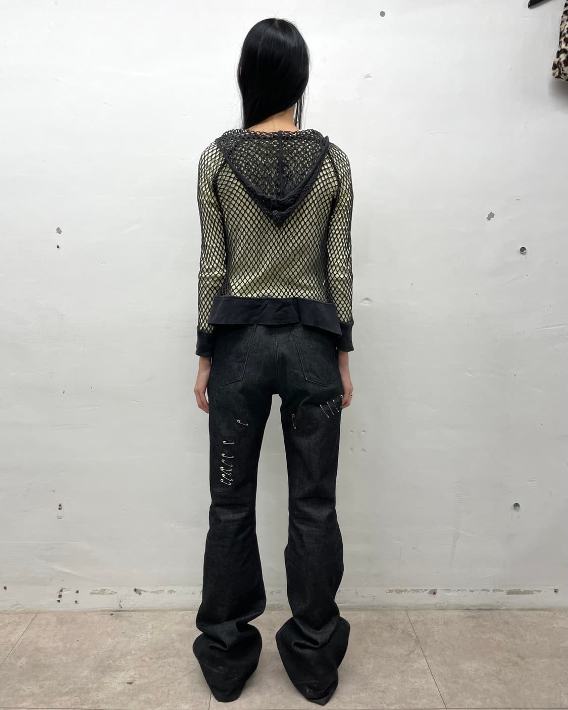 Black net sexy hoodie 상품이미지5