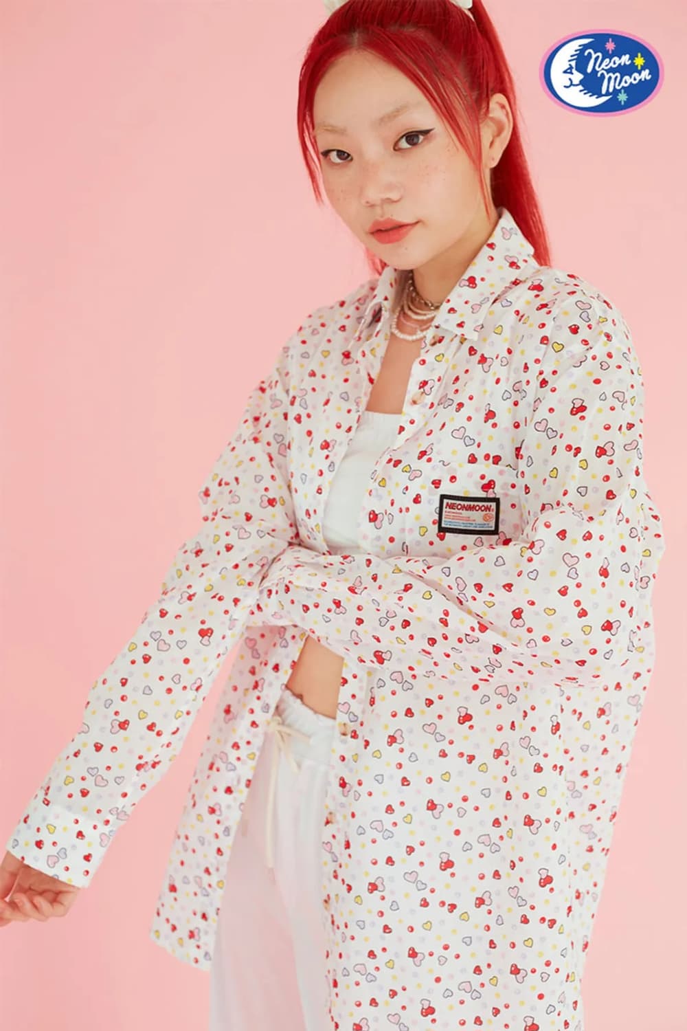 네온문 버블 하트 셔츠 상품이미지1