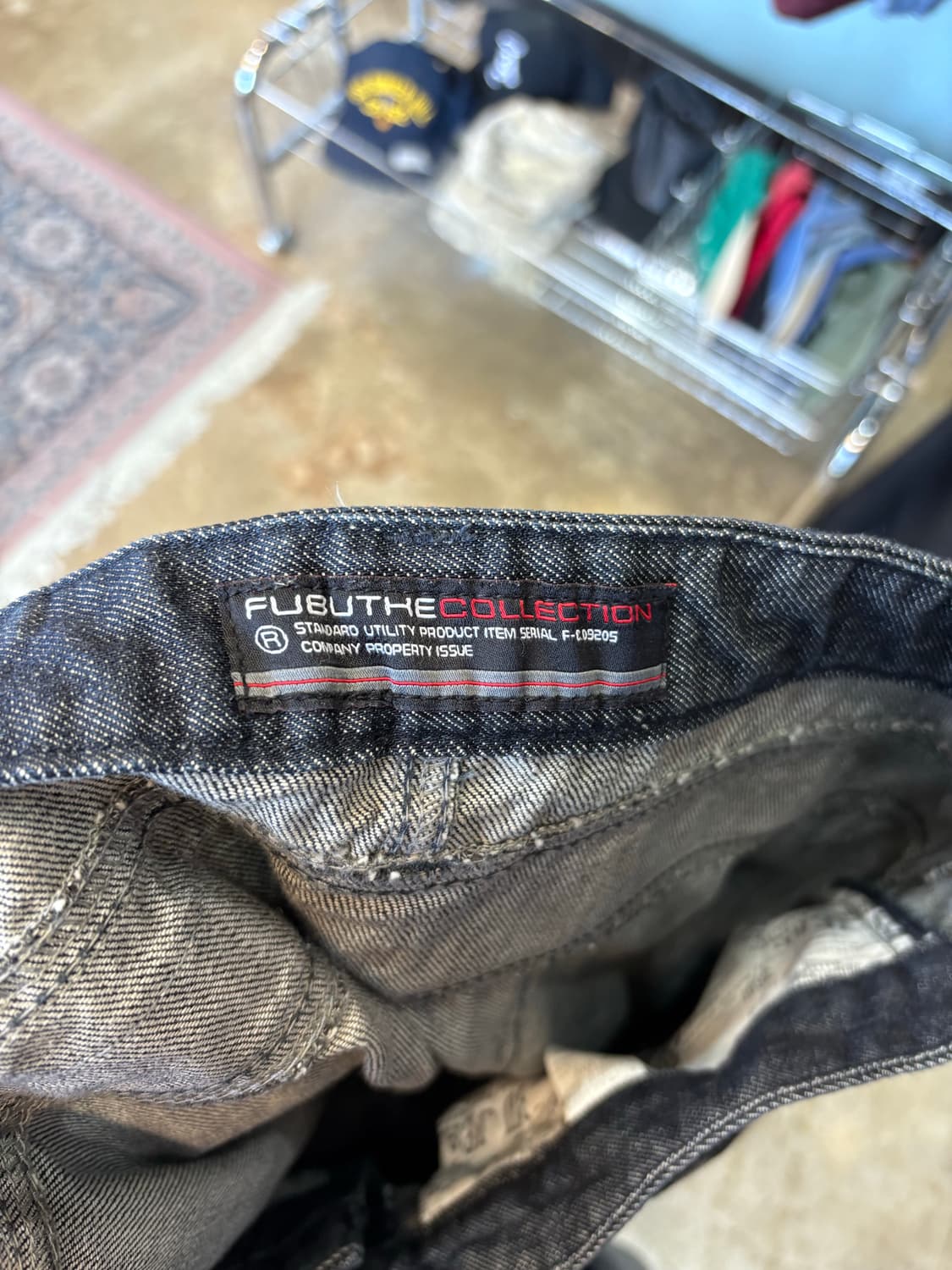 2010s FUBU 자수 흑청 생지 데님 상품이미지5