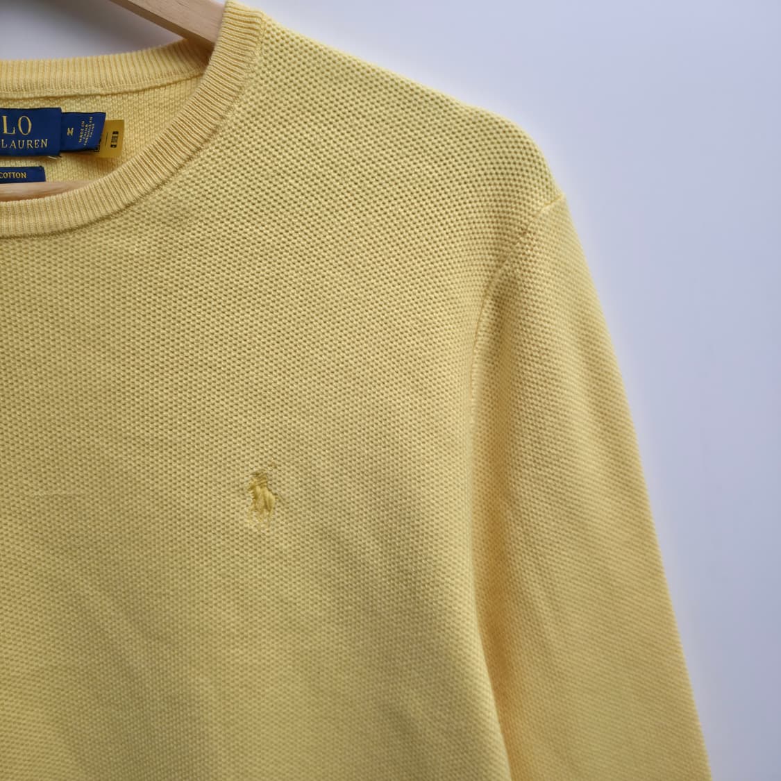 [M] 폴로 랄프로렌 피마코튼 옐로우 니트 신형큐알택 상품이미지4