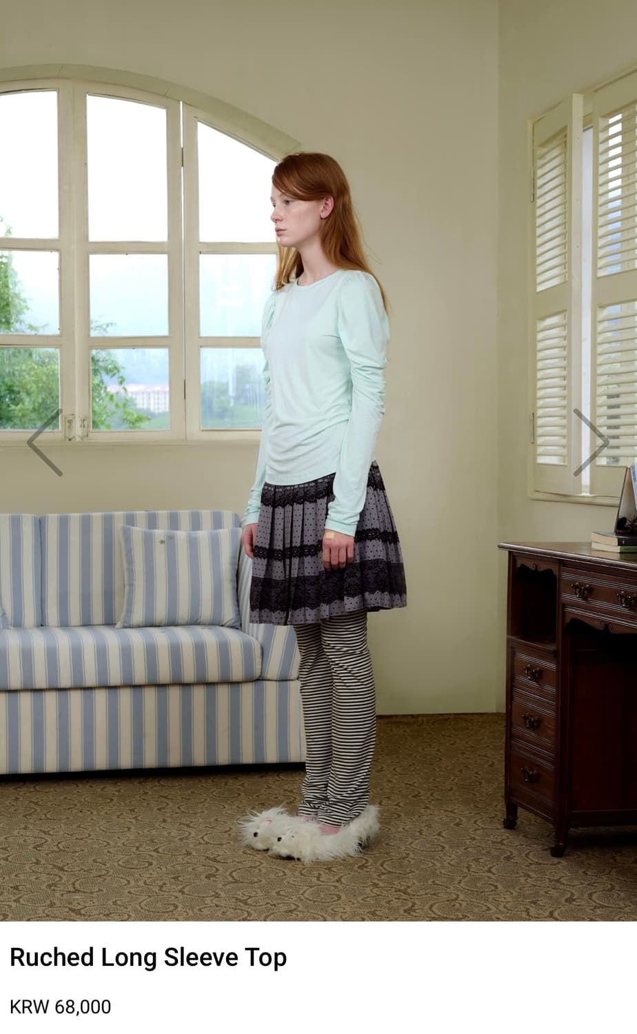 아일릿 원희 착용) sorvetroom 소르베룸 롱슬리브 민트 상품이미지3