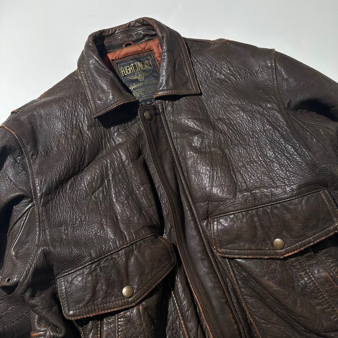 Stylwear Leather 램스킨 A-2 밀리터리 봄버 자켓 상품이미지3